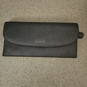 EUC Coach Charcoal Textured Wallet